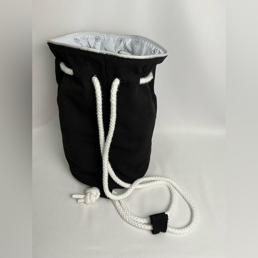 Chanel Black Drawstring Pool Beach Bag - Picture 5 of 14
